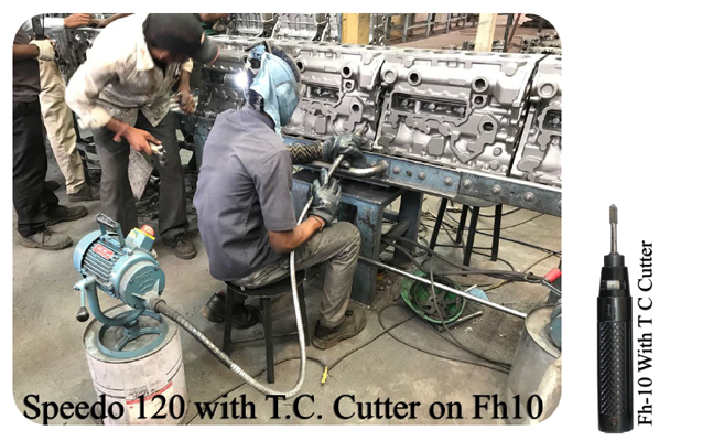 Die grinding with Fh 10 on Speedo 120 Die Grinding