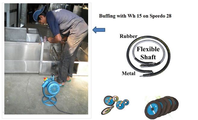 Weld Gringing with 5” Wheel Wh 15, flexible-shaft
