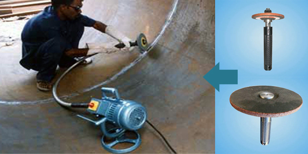 Weld Gringing with 5” Wheel Wh 15, flexible-shaft
